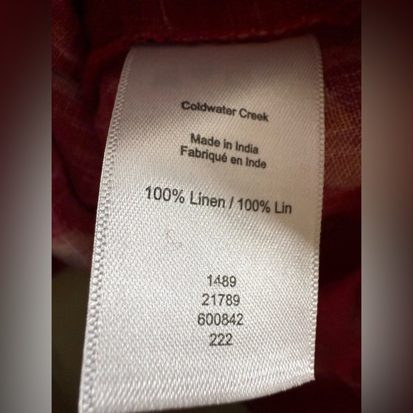 NWOT Coldwater Creek XL Midi 100% Linen‎ Dress Floral Cottagecore Lagenlook Boho - Picture 5 of 5